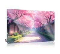 Metal Signs For Man Cave Sakura Trees In Bloom Along The Pathway Tin Sign Retro Tin Signs Man Cabe Decor(30X40CM)
