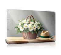 Metal Signs For Man Cave Springtime Serenity With Daisies And Hat Tin Sign Retro Tin Signs Man Cabe Decor(30X40CM)