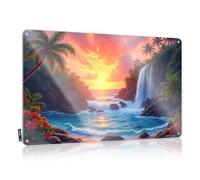 Metal Signs For Man Cave Sunset At The Tropical Waterfall Tin Sign Retro Tin Signs Man Cabe Decor(30X40CM)