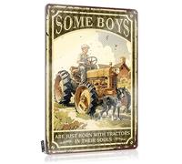 Metal Signs For Outside Home Decor Some Boys Are Just Born With Tractors In Their Souls Tin Sign Small Wall Arttrippy Wall Decorvegetable Garden Signsgifts For Best Friend Decor For Man Cave Metal Vin