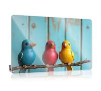 Metal Signs For Outside Home Decor Three Colorful Bird Figurines On A Branch. Tin Sign Beer Decorations For Man Cave Metal Sign Decor Vin(30X40CM)