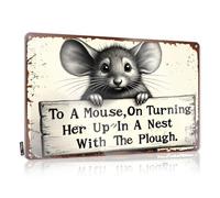 Metal Signs For Outside Home Decor To A Mouse, On Turning Her Up In A Nest With The Plough. Tin Sign Vintage Decor Metal Bar Signs(20X30CM)