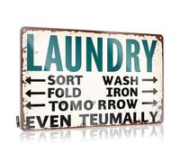 Metal Signs Funny Laundry: Sort, Wash, Fold, Iron, Tomorrow? Tin Sign Home Bar Decor Bar Sign For Home Decor(30X40CM)