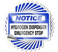 Metal Signs Funny Notice Hydrogen Dispenser Emergency Stop Stickers 10 Pcs Signs for Man Cave Small Sign(12X18CM)