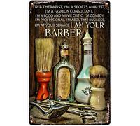 Metal Signs Funny Vintage Tin Sign Retro Celebration of Life Decorations I Am Your Barber Tin Sign Gift for Girls Metal Plaque Wall Metal Sign Home Decor Rustic Tin Signs Wall Art 12x8 inch