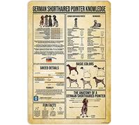 Metal Signs German Shorthaired Pointer Knowledge Metal Tin Sign Vintage Plaques For Garden Office Indoor Man Cave S