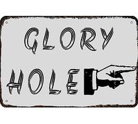 Metal Signs Glory Hole Vintage Tin Sign Funny Art Wall Decorations for Home Man Cave Bedroom Bar Bathroom 8x12 Inch