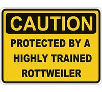 Metal signs great aluminum tin sign caution protected by a rottweiler warning art decor sign For Home Bathroom Restaurants Kitchen Garden Cave Garage Office Bar Cafe 8×12 INCH