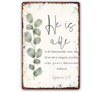 Metal Signs He Is Able To Do Immeasurably More Than Anything We Ask Or Imagine, Bible Verses Wall Decor Scripture Wall Art Painting For Living Room Metal Tin Sign 8"x12"