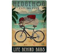Metal Signs Hedgehog Cycling Club Signs For Home Yard Farm Garden Garage Inspirational Quote Wall Decor Vintage Tin Sign 8x12 Inch