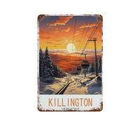 Metal Signs，Killington Vermont Ski，Nostalgic Man Cave Tin Metal Sign Hanging Wall Plaque Kitchen Shed Garage(20x30cm）8x12 inch-O45