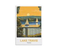 Metal Signs,Lake Travis Texas,Tin Sign Retro Wall Art Poster for Home Man Cave, Cafe Bar Wall Decor 30x40cm