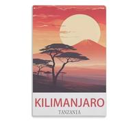 Metal Signs Man Cave Tin Metal Sign Hanging Wall Plaque Kitchen Shed Garage. Kilimanjaro Tanzania15x30cm（6x12 Zoll）A555