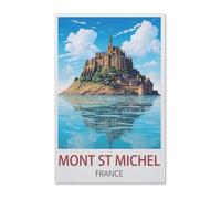 Metal Signs,Mont St Michel France,Nostalgic Man Cave Tin Metal Sign Hanging Wall Plaque Kitchen Shed Garage(30x40cm)12x16 inch-AA45