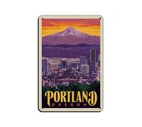 Metal Signs Portland Oregon Travel Tin Signs Wall Art Poster Metal Poster for Home Bar Cafe Garage Bathroom 15x30CM