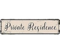 Metal Signs Private Residence Aluminum Metal Plaque Rustic Tin Sign Retro Wall Decor 4x16 Inch