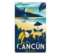 Metal Signs Retro Cancun Mexico Travel Tin Signs Indoor & Outdoor Home Bar Coffee Kitchen Wall Decor 30 * 40CM