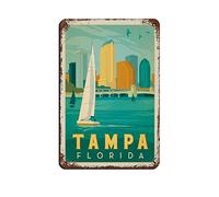 Metal Signs Retro Florida Tampa Travel Tin Signs Indoor & Outdoor Home Bar Coffee Kitchen Wall Decor30*30cm
