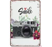 Metal Signs Smile Camera Photography Photo Booth Metal Tin Sign Vintage Poster For Garage Kitchen Home Pub S
