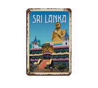 Metal Signs Sri Lanka Funny Travel Tin Signs Bar Coffee Home Room Art Wall Plaque Decor Gift Outdoor Indoor 30x20CM
