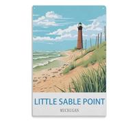 Metal Signs Tin Metal Sign Hanging Wall Plaque Kitchen Shed Garage. Little Sable Point Michigan15x30cm(6x12 Zoll)A747