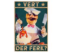 Metal Signs Vintage Funny Swedish Chef Vert Der Ferk Vintage Signs, Muppet Chef, Funny Swedish Sunse, Gift For Chef Master, Funny Kitchen Home Décor Wall Art Vintage Tin Signs For Bathroom 8X12inch