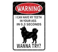 Metal Signs Warning I Can Have My Teeth In 0.3 Seconds Wan Try Samoyed Sign Vintage Aluminum Tin Sign for Home Garden Yard Outdoor Wall Decor 12x16 inch