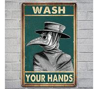 Metal Signs Wash Your Hands Bathroom Signs Garden bathroom wall art signs (12 x 8 Inches)