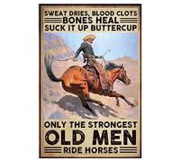 Metal Signs Western Cowboy Tin Sign Wall Art Vintage Cowboy Posters For Home Bar Cafe Garage Bathroom 14x20cm