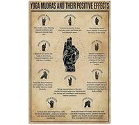 Metal Signs Yoga Knowledge Yoga Mudras And Their Positive Effects Study Guide For Yoga Movers Metal Tin Sign Vintage Decor For Indoor Kitchen Basement Bathroom S