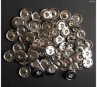 Metal Silver Garmetns Inner Sewing Press Clip Buttons Assorted Sizes (23mm - Pack of 15 Sets - 37g)