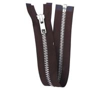 Metal Silver Zips Brown 10-30 Inch 25-76cm Open Ended Coat Bag Buy 1 Or 2 813D, 71cm 28 Inch, 1
