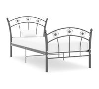 Metal Single Bed Frame Black 90x200cm Powdercoated Football Design 207x96x101cm