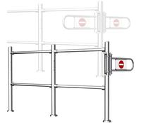 Metal Single-Entry Security Gate with Spring Closure 200x100CM Automatic Closing Swing Doors for Supermarket Library and Warehouse (Silver)