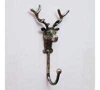 Metal Single Vintage Bear, Fox, Reindeer Stag Head Wall Coat Key Storage Hanger Multi Purpose Hook (Stag Head)