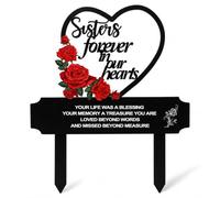 Metal Sister Grave Ornaments, Black Memorial Cemetery Garden Ornaments