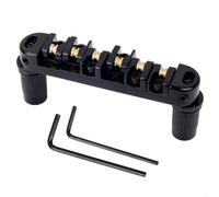 Metal Six String Guitar Bridge Professional Roller Tailboard 24BD Silver Black Gold Generic Acoustic Guitar Bridge(Black)