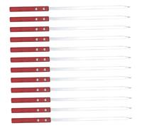 Metal Skewers for Kabobs 12Pcs 16 Inch Stainless Steel Flat BBQ Kebab Skewers with Wooden Handle for Grilling Meat Chicken