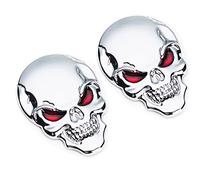 Metal Skull Car Sticker, 2 Pcs 3D Skull Punisher Vehicle Car Sticker Metal Decal Motorcycle Waterproof Decoration Zinc Alloy Metal Car Sticker for Trucks Motorcycles Laptops Windows Almost Anything