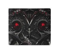 Metal Skull Death Thorns Classic Mens Wallet Slim Leather Card Holder Bifold Wallets Front Pocket