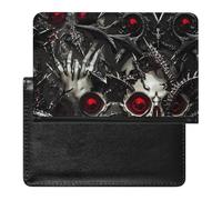 Metal Skull Death Thorns Slim Passport Holder Credit Card Cover Travel Essentials Wallet