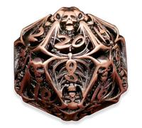 Metal Skull Dice Unique Hollow Dice Set for Dungeons and Dragons Polyhedral DND TRPG,MTG,Table Board Roll Playing Games D4 D6 D8 D10 D% D12 D20 (Copper)