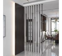 Metal Slat Room Divider, Wall Partition Screen, Iron Paravent Separator for Space Separation and Decorative Column Post