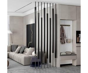 Metal Slat Room Dividers, Floor to Ceiling Privacy Post, No Drill Installation for Office Decor, Ideal for Space Separation