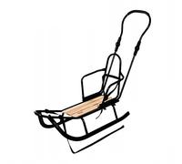 Metal Sledge for Children with Backrest, Wooden Seat and Push Handle (SAN-M)