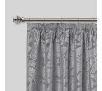 Metal Sliced - Extendable Curtain Pole with rings and pair of end finials in Black Silk - TJ Hughes