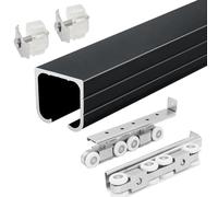 Metal Sliding Door Track System, Customizable Top Hung Soft Close Rail System, Concealed Barn Door Kit
