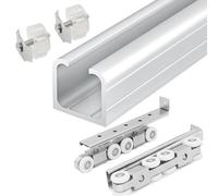 Metal Sliding Door Track System, Top Hung Soft Close Rail for Smooth Operation, Ideal for Space-Saving Interior Doors