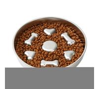 Metal Slow Feeder Dog Bowl - Non-Slip, Durable Stainless Steel Bowl | Feeding Dish for Dogs Eating Wet Dry Food, Anti-Calcium Design