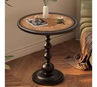 Metal Small Round End Table,Vintage Bedside Table Nightstand for Small Spaces,Coffee Tables Pedestal Tables for Living Room Corners Bedroom Patio and Bar(40cm, C)